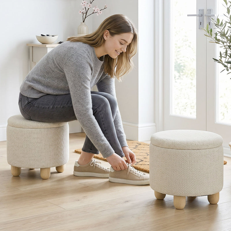 Storage ottoman - Beige