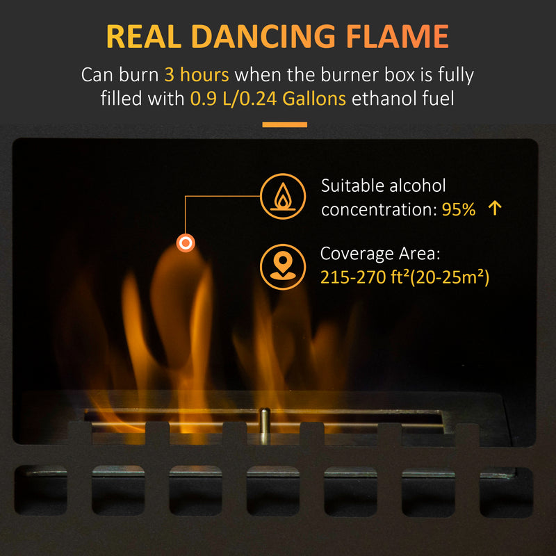 Freestanding Bioethanol Fireplace for Instant Smoke Free Warmth in Any Room Black