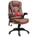 Image of a Heated Massage Office Chair with swivel wheels, padded arm rests, reclining backrest, and height adjustment.

The chair is wrapped in comfy microfibre cloth. 

This chair is ideal for home office