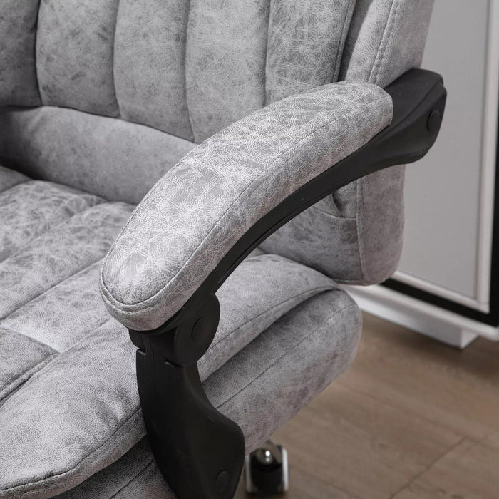 Image of a Light Grey Heated Massaging Office Chair With Wheels