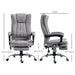 Image of a Light Grey Heated Massaging Office Chair With Wheels