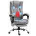 Image of a Light Grey Heated Massaging Office Chair With Wheels