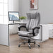 Image of a Light Grey Heated Massaging Office Chair With Wheels