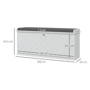 10 Shoe Storage Bench With Cushioned Seat Ideal For Hallways Or Bedrooms White Grey