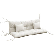 Outdoor Chair Cushion Set with Back Seat Pads and Ties Ideal for Patio Seating White AOSOM