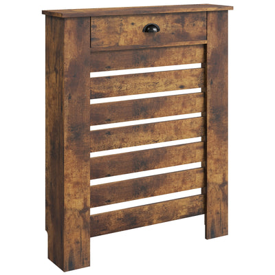 Radiator Cover with Storage Drawer for Safe Heating and Hallway Organisation Rustic Brown Homcom