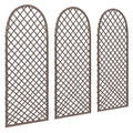 Garden Arch Set for Climbing Plants Hand Woven Wicker Slim Design Natural Wood Finish Outsunny