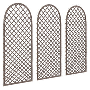 Garden Arch Set for Climbing Plants Hand Woven Wicker Slim Design Natural Wood Finish Outsunny