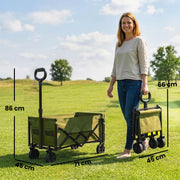 Folding Festival Trolley for Easy Transport of Camping or Garden Gear Black Outsunny