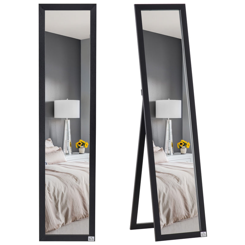 Free Standing Full Length Dressing Mirror with Wall Mount Option for Bedroom 154 cm, Black
