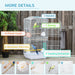 Large White Metal Bird Cage with Perches Swing and Bowls for Budgies and Parakeets by PawHut
