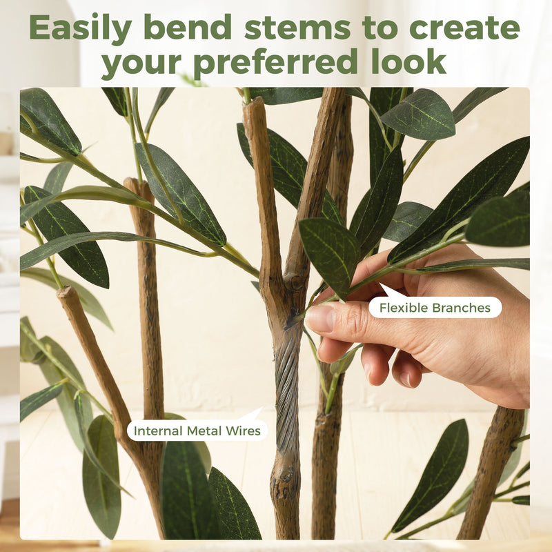 Artificial Olive Tree for Easy Maintenance Free Greenery in Living Rooms Green Homcom