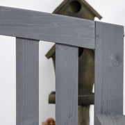 2 Seater Grey Wooden Garden Bench With Arms