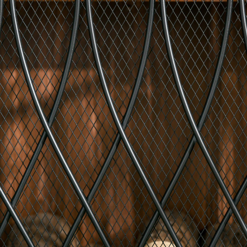 Fire Guard with Folding Mesh Panels for Child and Pet Safety Black