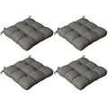 Charcoal Grey 4 Piece Garden Chair Cushion Set With Ties For Indoor Or Outdoor Use