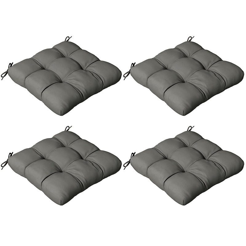 Charcoal Grey 4 Piece Garden Chair Cushion Set With Ties For Indoor Or Outdoor Use