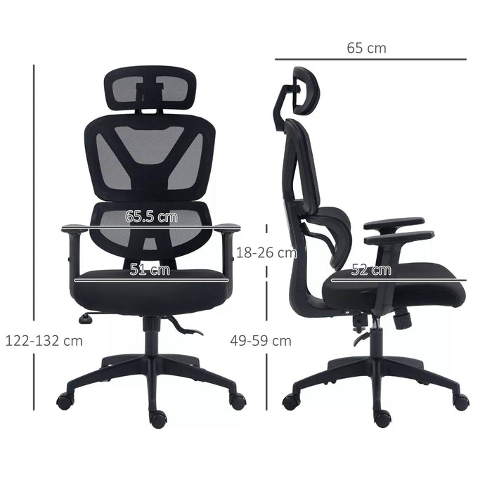 Image of a High Back Mesh Office Chair With Headrest