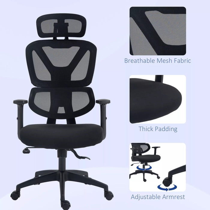 Image of a High Back Mesh Office Chair With Headrest