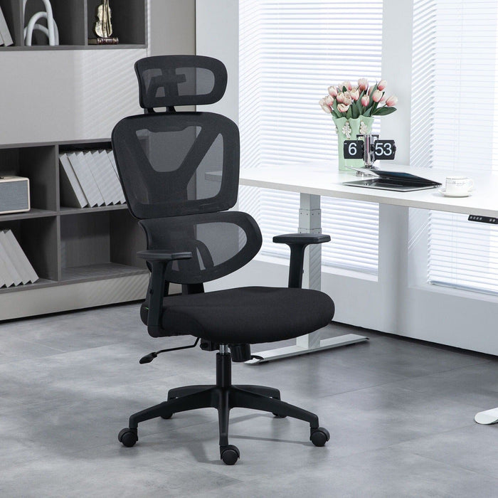 Image of a High Back Mesh Office Chair With Headrest