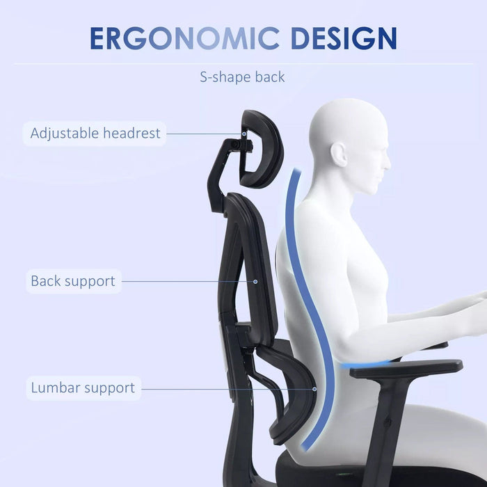 Image of a High Back Mesh Office Chair With Headrest