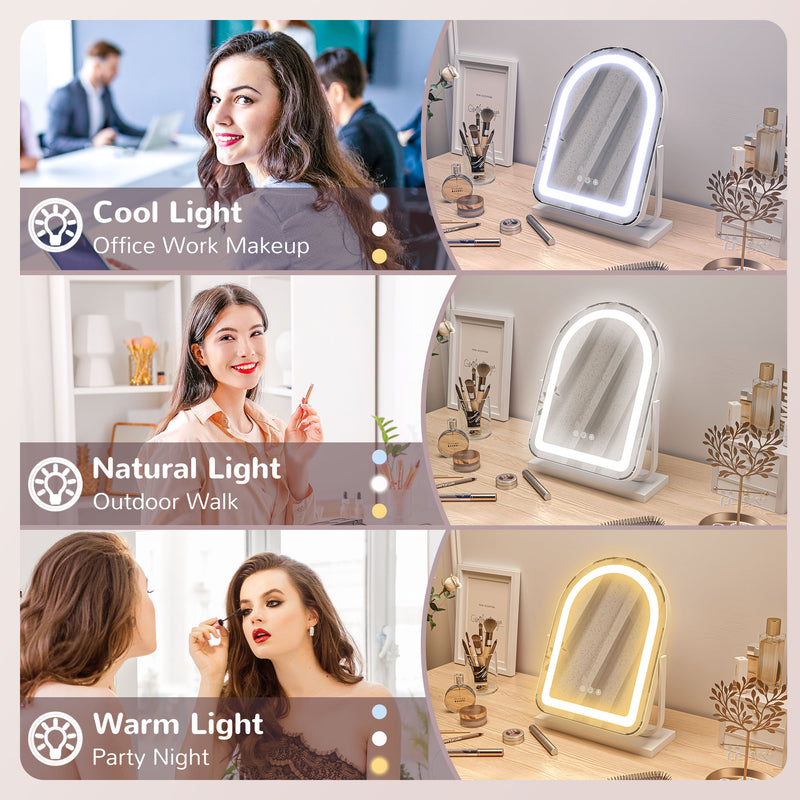 White LED Vanity Mirror 33 x 44.5 cm for Makeup and Skincare by HOMCOM