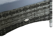 2 Piece Rattan Sun Lounger Set With Adjustable Reclining Backrest For Garden Relaxation, Grey