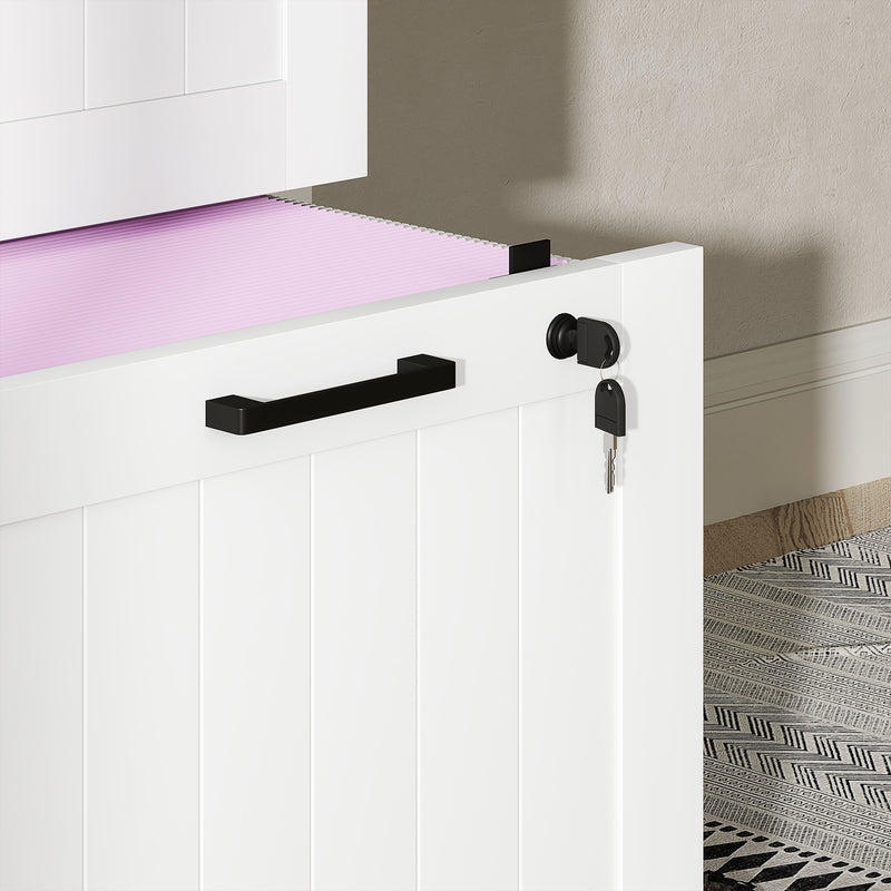 3 Drawer Filing Cabinet with Lock and Adjustable File Rails for Home Office Storage White