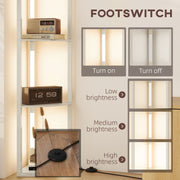 Modern Oak Corner Floor Lamp with Dimmable Warm White LED for Living Room or Bedroom