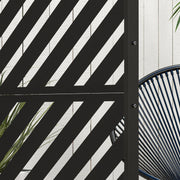Black Metal Outdoor Privacy Screen with Modern Triangle Design for Dividing Garden Spaces Outsunny
