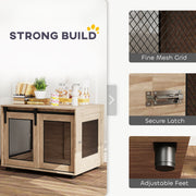 Dog Crate Furniture with Sliding Door for Medium Dogs Walnut Brown 80cm by PawHut