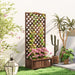 53L Wooden Garden Planter Box with Trellis for Climbing Plants Dark Brown by Outsunny