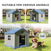 Waterproof Outdoor Dog Kennel for Medium Dogs Ideal for Garden and Patio Use Grey