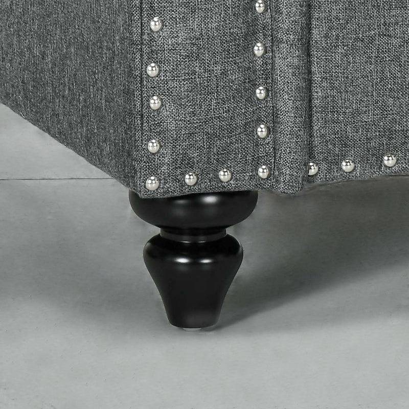 Mid Century Accent Armchair with Pocket Sprung Seat for Living Room Comfort Charcoal Grey