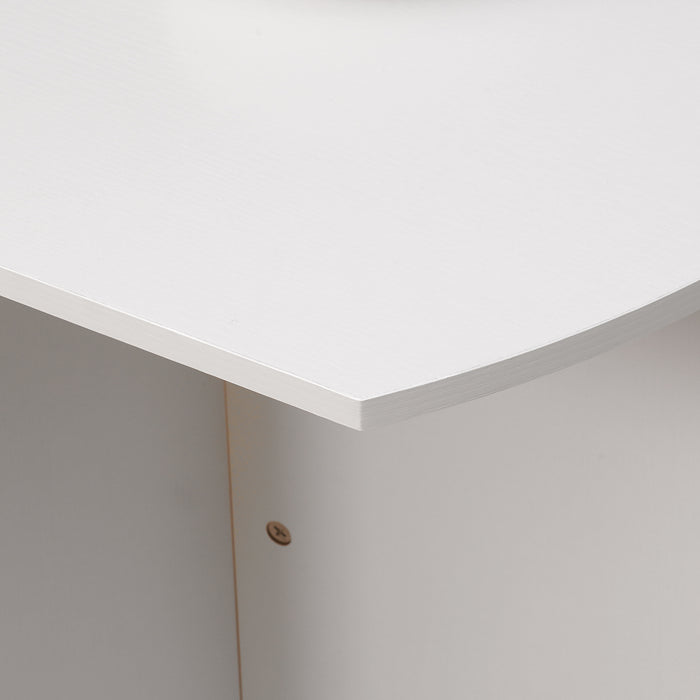 White 4 Seater Drop Leaf Dining Table Space Saving Design by HOMCOM