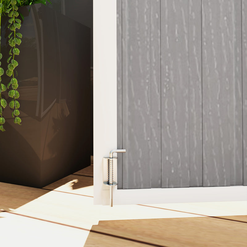 Grey Garden Storage Shed for Two Wheelie Bins Lockable Double Doors with Openable Lid by Outsunny