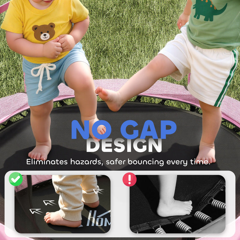 Kids 4.6ft Trampoline With Safety Enclosure For Indoor And Outdoor Play Pink AOSOM