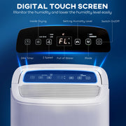White 20L Dehumidifier with Touch Control for Home and Office by HOMCOM