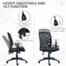 Image of a Homcom Black Mesh Back Height Adjustable Swivel Chair With Adjustable Arms For Home Office