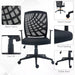 Image of a Homcom Black Mesh Back Height Adjustable Swivel Chair With Adjustable Arms For Home Office