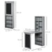 Image of a Grey Bookcase With Fold Down Desk and Chalkboard  Space Saving Furniture For Small Spaces