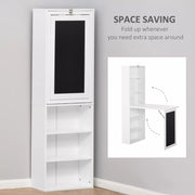 Image of a White Bookcase With Fold Down Desk and Chalkboard  Space Saving Furniture For Small Spaces