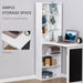 Image of a White Bookcase With Fold Down Desk and Chalkboard  Space Saving Furniture For Small Spaces