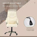 Image of a Comfortable Cream Leather Swivel Office Chair With Arms And Adjustable Height.