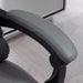 Image of a grey Homcom office chair with leg rest on wheels with arms for home office.