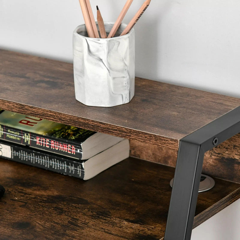 Image of a rustic brown desk for home office or study
