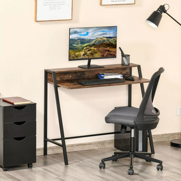 Image of a rustic brown desk for home office or study