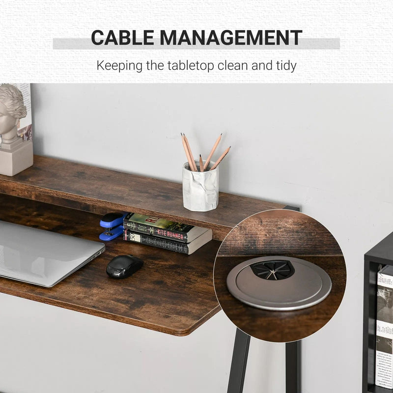 Image of a rustic brown desk for home office or study