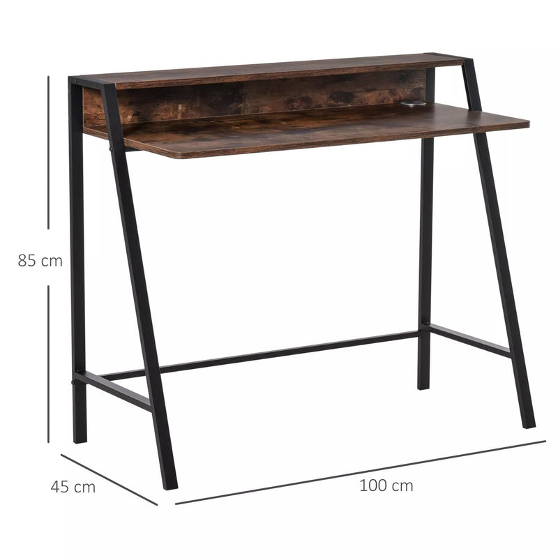 Image of a rustic brown desk for home office or study