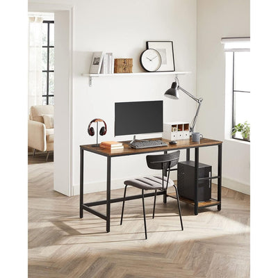 Vasagle Industrial Home Office Desk With Shelves 140cm Wide