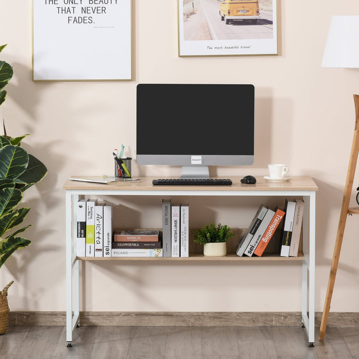 Home Office Desk with Shelf & Adjustable Feet